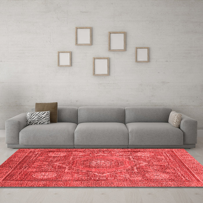 Modern Red Washable Rugs
