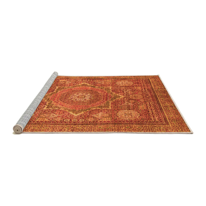 Sideview of Machine Washable Abstract Orange Modern Area Rugs, wshabs1375org