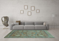 Machine Washable Abstract Light Blue Modern Rug, wshabs1375lblu