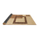 Sideview of Abstract Orange Solid Rug, abs1376