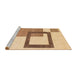 Sideview of Machine Washable Abstract Orange Rug, wshabs1376