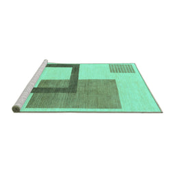 Sideview of Machine Washable Solid Turquoise Modern Area Rugs, wshabs1376turq