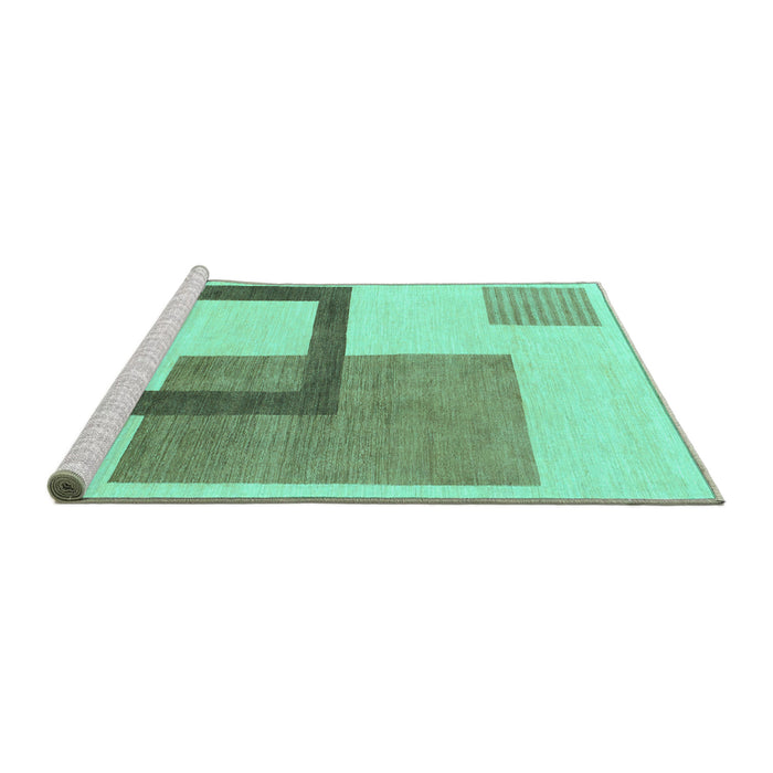 Sideview of Machine Washable Solid Turquoise Modern Area Rugs, wshabs1376turq