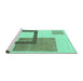 Sideview of Machine Washable Solid Turquoise Modern Area Rugs, wshabs1376turq