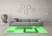 Machine Washable Solid Emerald Green Modern Area Rugs in a Living Room,, wshabs1376emgrn