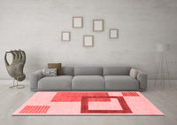 Machine Washable Solid Red Modern Rug, wshabs1376red