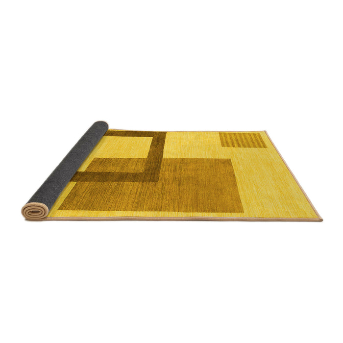 Sideview of Solid Yellow Modern Rug, abs1376yw