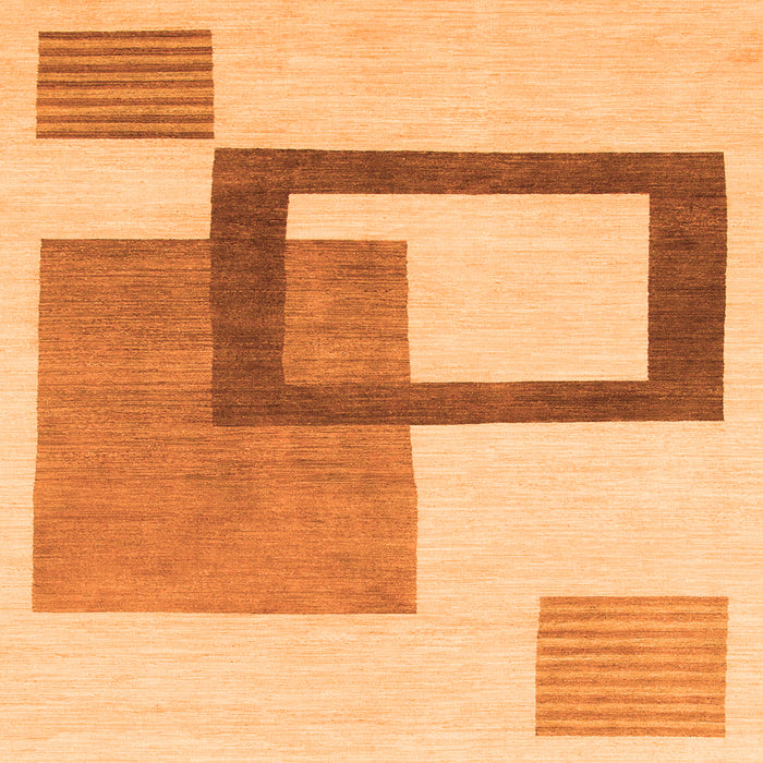 Square Solid Orange Modern Rug, abs1376org