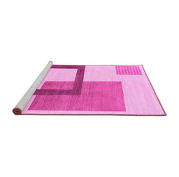 Sideview of Machine Washable Solid Pink Modern Rug, wshabs1376pnk