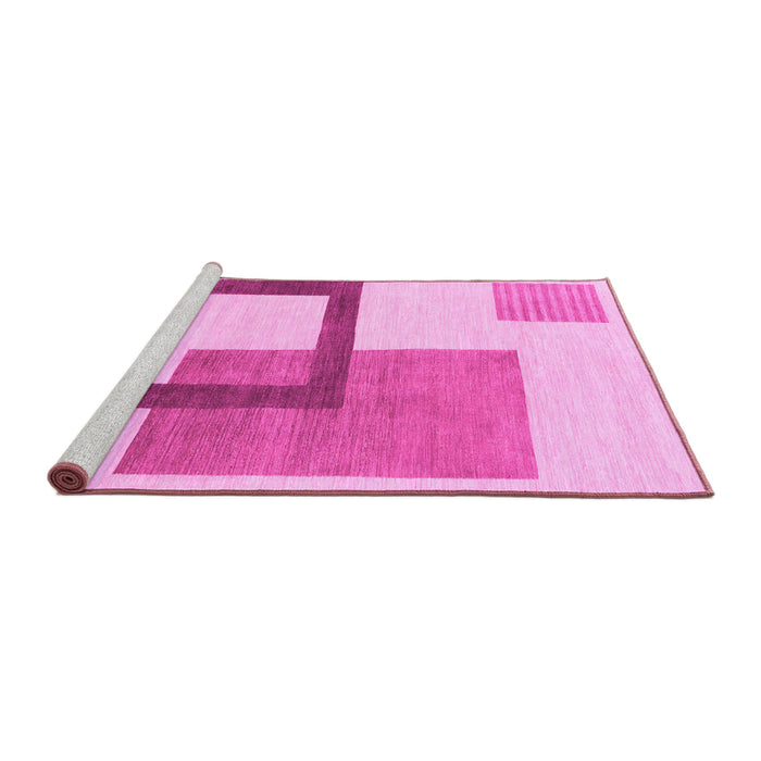 Sideview of Machine Washable Solid Pink Modern Rug, wshabs1376pnk