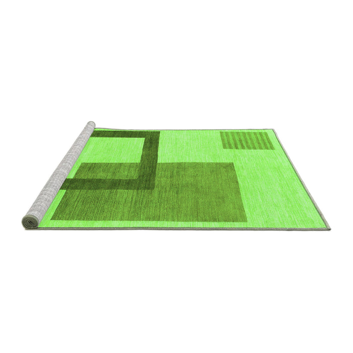 Sideview of Machine Washable Solid Green Modern Area Rugs, wshabs1376grn