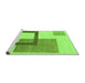 Sideview of Machine Washable Solid Green Modern Area Rugs, wshabs1376grn