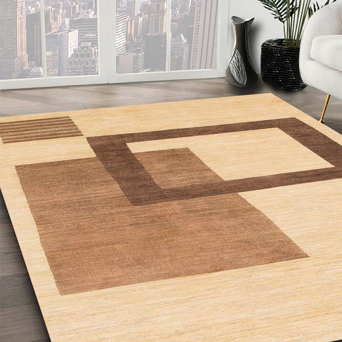 Machine Washable Abstract Orange Rug in a Family Room, wshabs1376