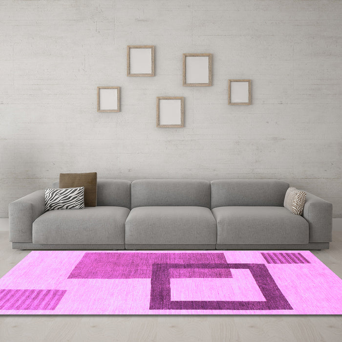 Machine Washable Solid Purple Modern Area Rugs in a Living Room, wshabs1376pur