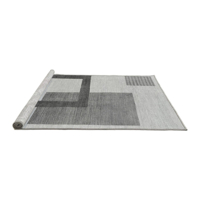 Sideview of Machine Washable Solid Gray Modern Rug, wshabs1376gry
