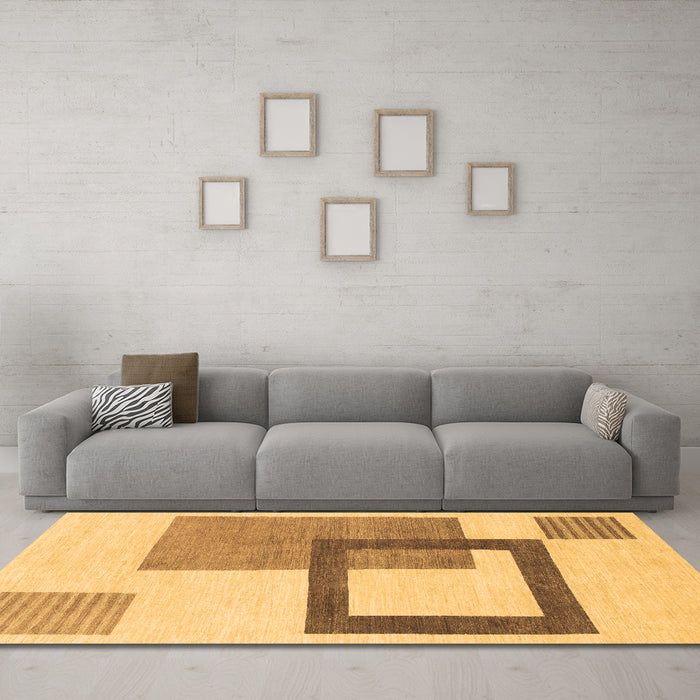 Machine Washable Solid Brown Modern Rug in a Living Room,, wshabs1376brn