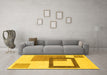 Machine Washable Solid Yellow Modern Rug in a Living Room, wshabs1376yw