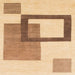 Square Abstract Orange Solid Rug, abs1376