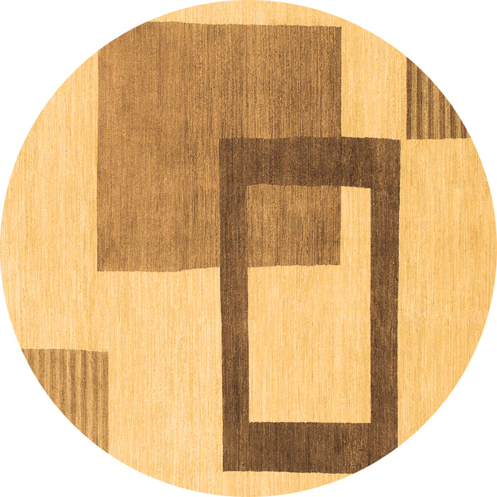 Round Solid Brown Modern Rug, abs1376brn