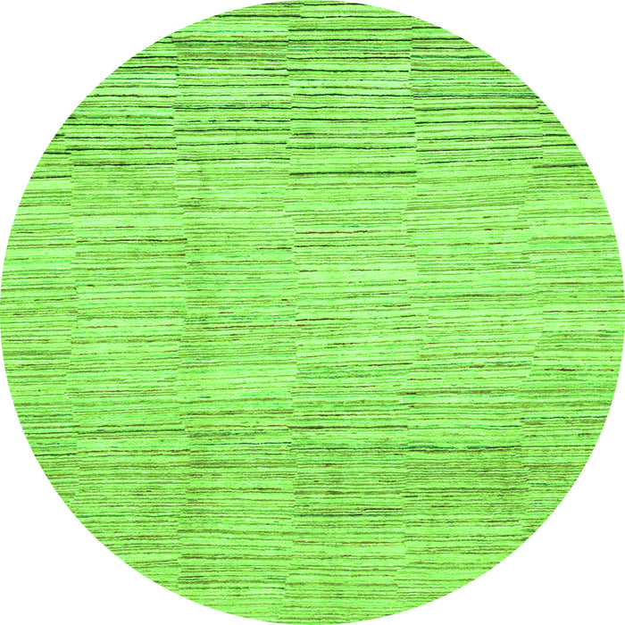 Round Machine Washable Solid Green Modern Area Rugs, wshabs1377grn