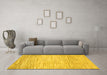 Machine Washable Solid Yellow Modern Rug in a Living Room, wshabs1377yw