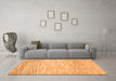 Machine Washable Solid Orange Modern Area Rugs in a Living Room, wshabs1377org