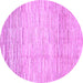 Round Solid Purple Modern Rug, abs1377pur