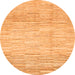 Round Solid Orange Modern Rug, abs1377org