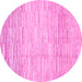 Round Solid Pink Modern Rug, abs1377pnk