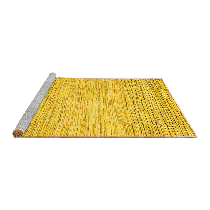 Sideview of Machine Washable Solid Yellow Modern Rug, wshabs1377yw