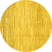 Round Solid Yellow Modern Rug, abs1377yw