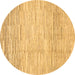 Round Solid Brown Modern Rug, abs1377brn