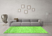 Machine Washable Solid Green Modern Rug, wshabs1377grn