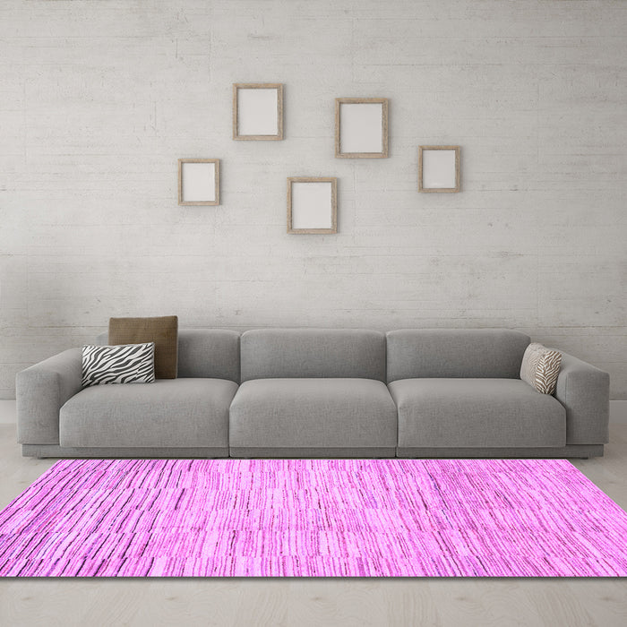 Machine Washable Solid Purple Modern Area Rugs in a Living Room, wshabs1377pur