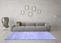 Machine Washable Solid Blue Modern Rug, wshabs1377blu