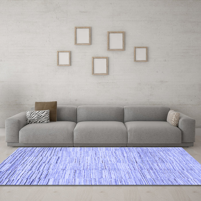 Machine Washable Solid Blue Modern Rug in a Living Room, wshabs1377blu