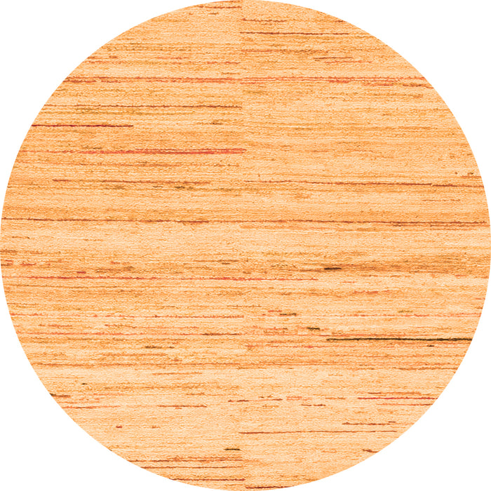 Round Machine Washable Solid Orange Modern Area Rugs, wshabs1378org