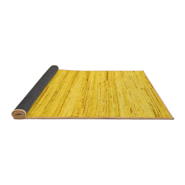 Sideview of Solid Yellow Modern Rug, abs1378yw