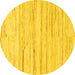 Round Solid Yellow Modern Rug, abs1378yw