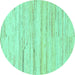 Round Solid Turquoise Modern Rug, abs1378turq