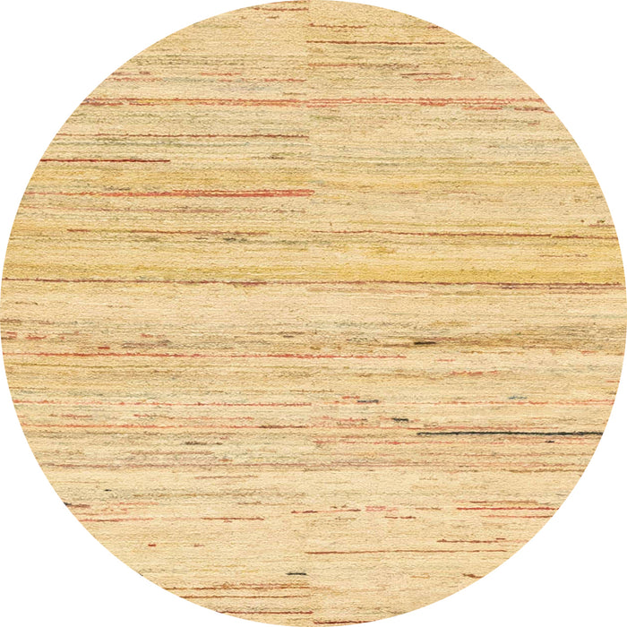 Round Machine Washable Abstract Orange Rug, wshabs1378