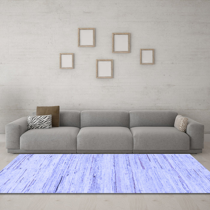 Machine Washable Solid Blue Modern Rug in a Living Room, wshabs1378blu