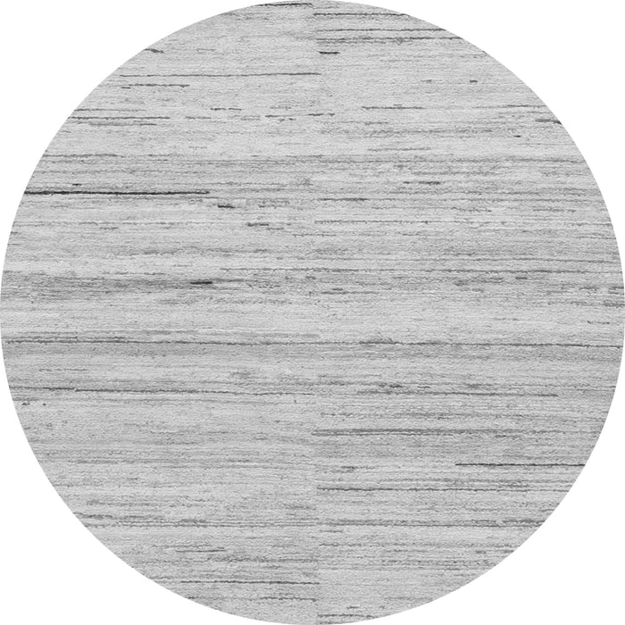 Round Machine Washable Solid Gray Modern Rug, wshabs1378gry