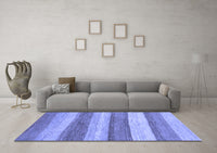 Machine Washable Abstract Blue Modern Rug, wshabs1379blu