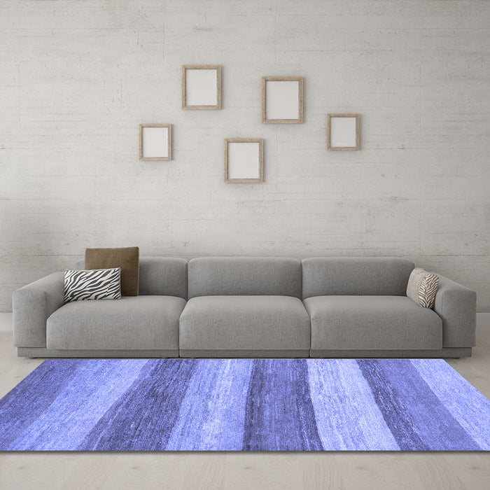 Machine Washable Abstract Blue Modern Rug in a Living Room, wshabs1379blu