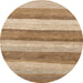 Round Abstract Brown Modern Rug, abs1379