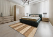 Abstract Brown Modern Rug in a Bedroom, abs1379