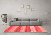 Machine Washable Abstract Red Modern Rug, wshabs1379red