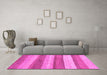 Machine Washable Abstract Pink Modern Rug in a Living Room, wshabs1379pnk