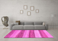 Machine Washable Abstract Pink Modern Rug, wshabs1379pnk